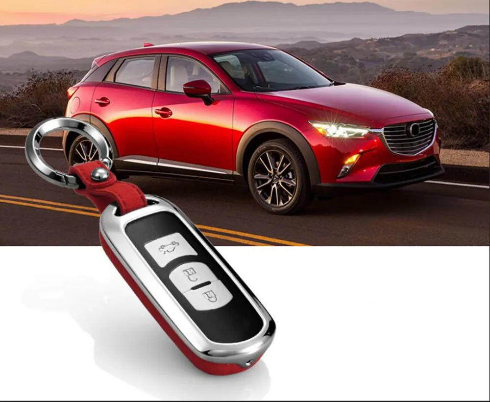 Чехол для автомобильного ключа чехол из натуральной кожи Mazda 2 mazda 3 5 6|Футляр