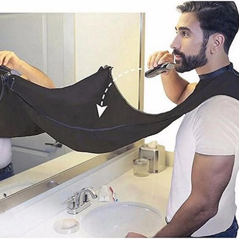 

New Male Beard Shaving Apron Care Clean Hair Adult Bibs Shaver Holder Bathroom Organizer Gift for Man Household Cleaning 1PCS