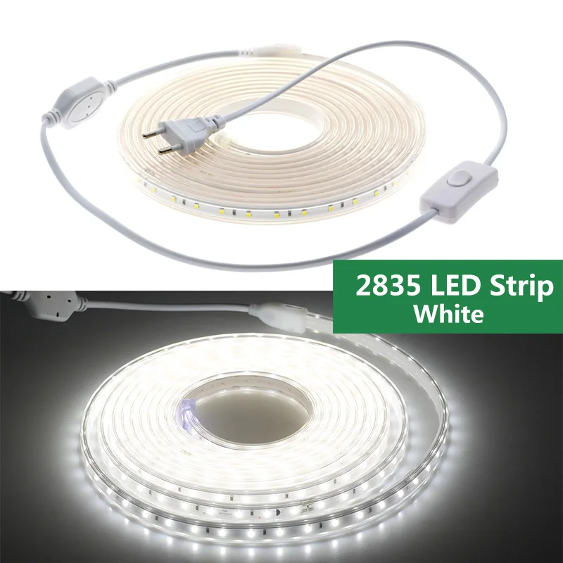 AC220V RGB СВЕТОДИОДНАЯ лента SMD 5050 2835 60 светодиодный s/M 5630 120 светодиодный s/M водонепроницаемый RGB гибкий светодиодный светильник лента для наружного внутреннего украшения - Испускаемый цвет: 2835 White