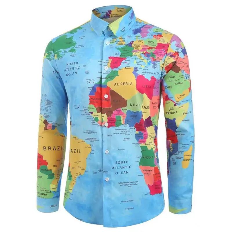 Camisa Masculina 2019 Новая Осенняя мужская рубашка с длинными рукавами большого размера