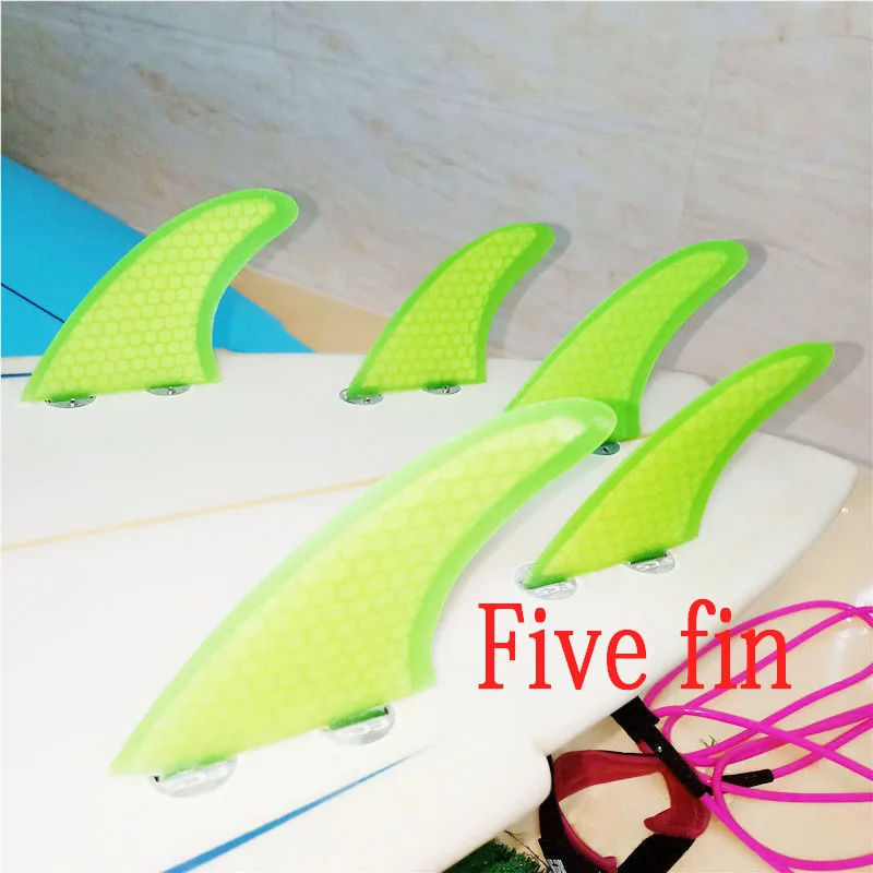 Комплект плавников для серфинга Twin Tri Quad Five fin BiLong FCS box S + XS Размер 5 стандартный