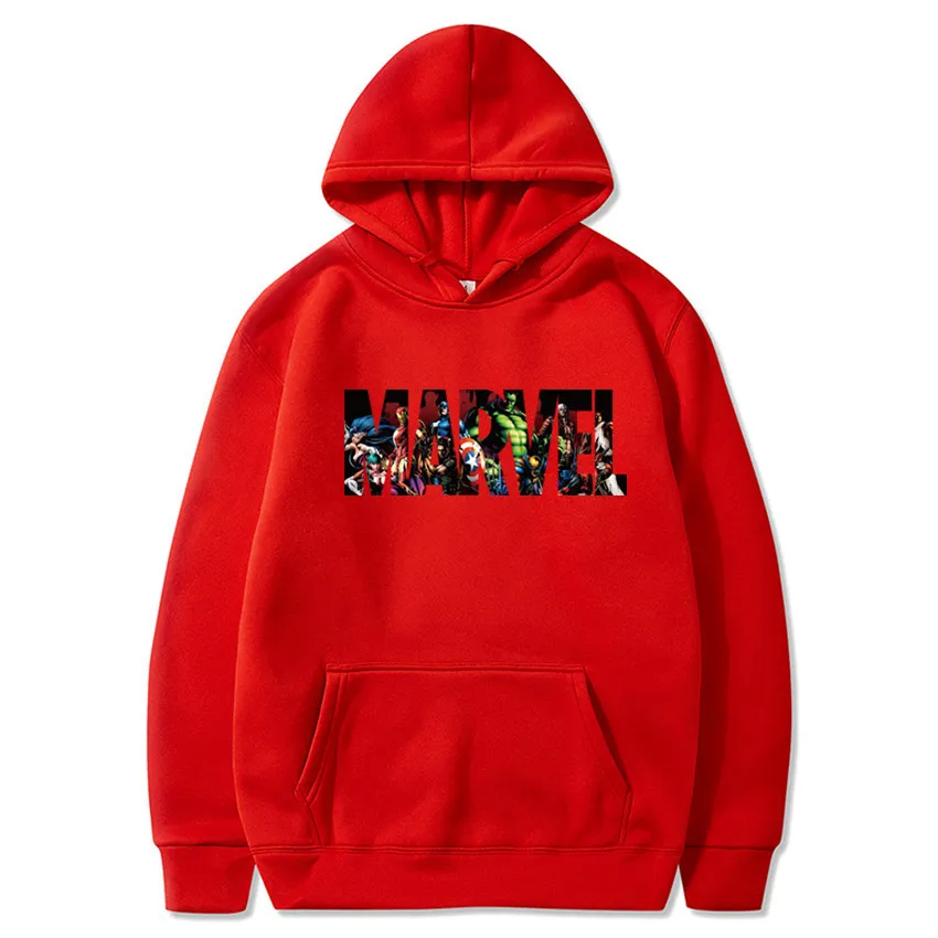 Shun princes red New Super Hero Sweatshirts Fashion Men/Women Hoodies Marvel letter printing Streetwear Clothing | Мужская одежда