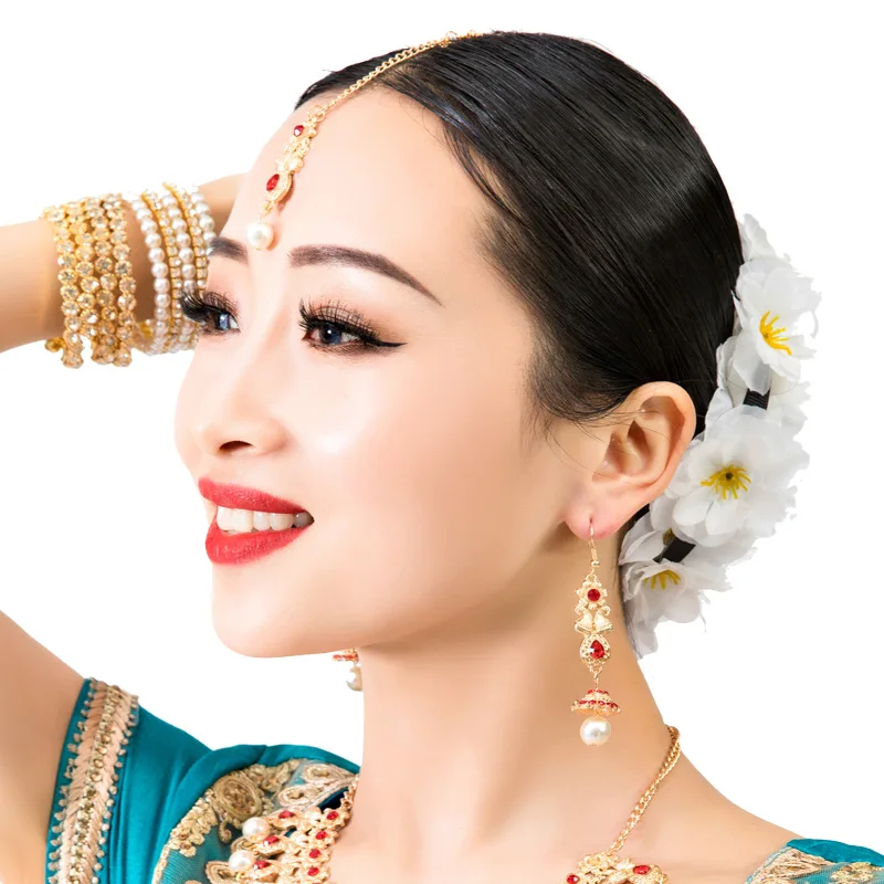 2020 New India Nepal Dance Accessory Woman Performance Party Gift Headwear Shoot Lady Headdress Drop Earrings | Тематическая одежда