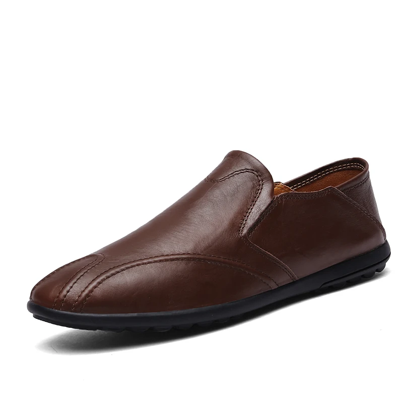 Повседневные мужские кожаные лоферы без застежки Сезон весна-осень Мужские
