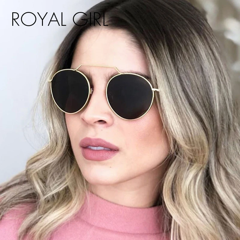 Солнцезащитные очки ROYAL GIRL в круглой металлической оправе UV400 SS905 | Аксессуары для
