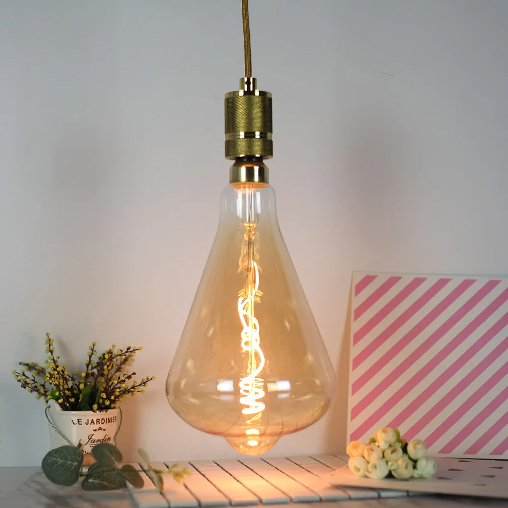 TIANFAN лампы Эдисона ST164 гигантская Светодиодная лампа винтажная спиральная нить 4