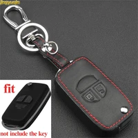 jingyuqin 2 buttons remote leather car key case for suzuki swift grage vitara alto keychain car key holder styling