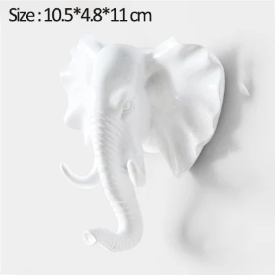 White-Elephant Домашний крючок, декоративный крючок, золотые крючки в виде животных, держатель для ключей, настенный домашний настенный крючок, многофункциональный подвесной крючок, держатель, настенный крючок - Цвет: White-Elephant