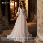Платье Свадебное Smileve в стиле бохо с пышными рукавами, элегантное кружевное платье невесты с бисером и аппликацией, для свадьбы