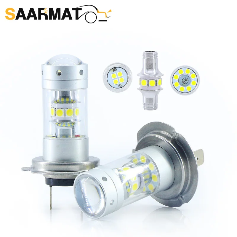 

2Pcs LED CANBUS H7 bulbs + H7 decoder No error no Flashing for Car fog light No Flashing lamp white