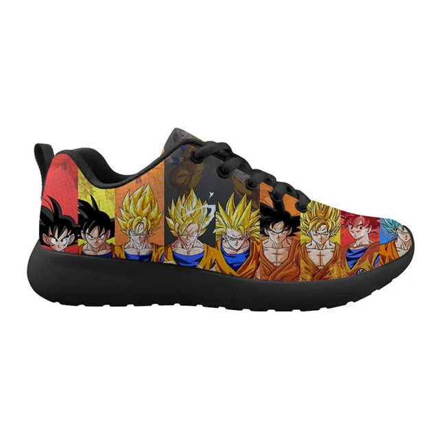 Twoheartsgirl Прохладный Для мужчин кроссовки с рисованным аниме, принт Dragon Ball Z; туфли с подошвой из вулканизированной резины для студентов на шнуровке; обувь из сетчатого материала - Цвет: HMA351Z41