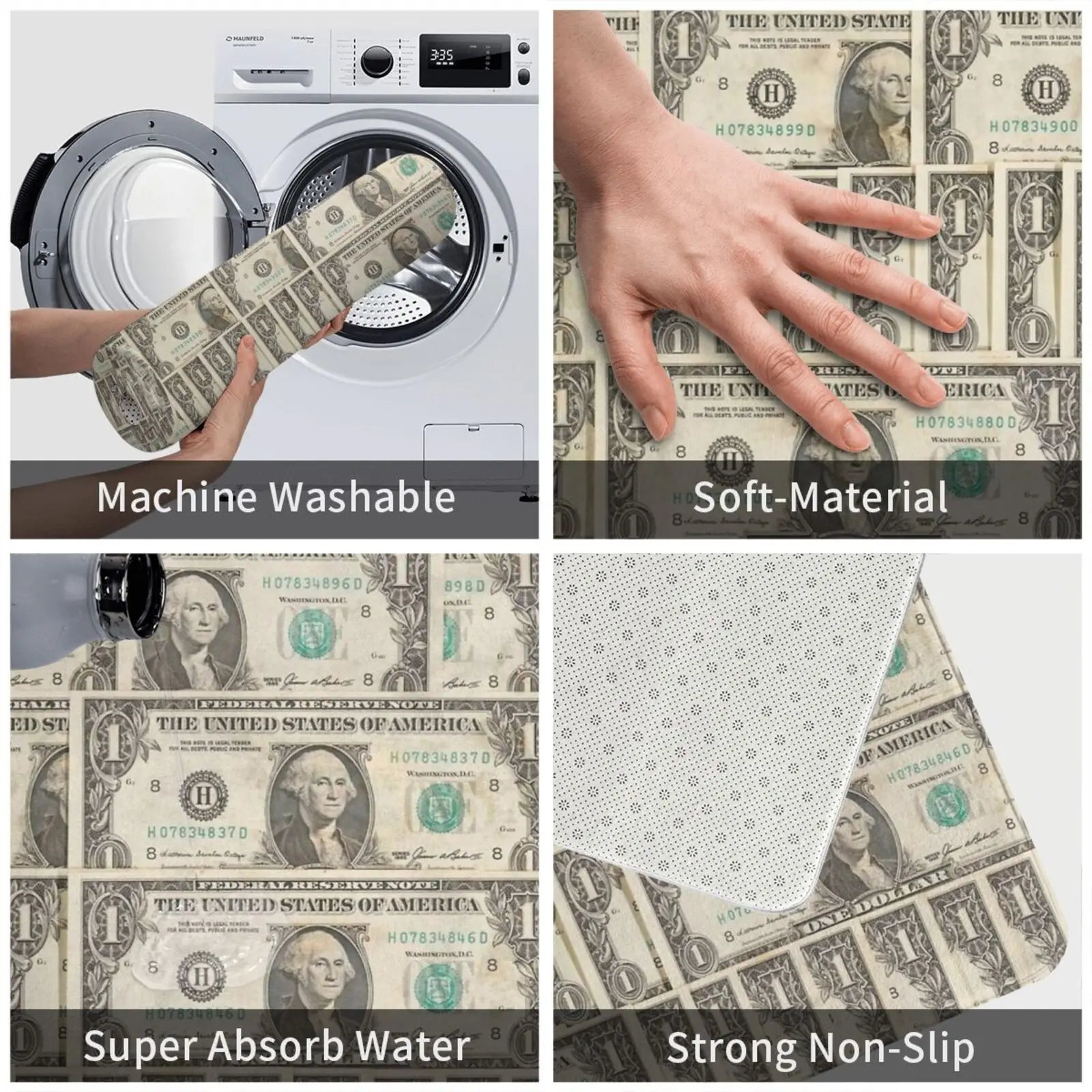 Ковер с купюрами долларов коврик мягкая Нескользящая подушка новинка откройте