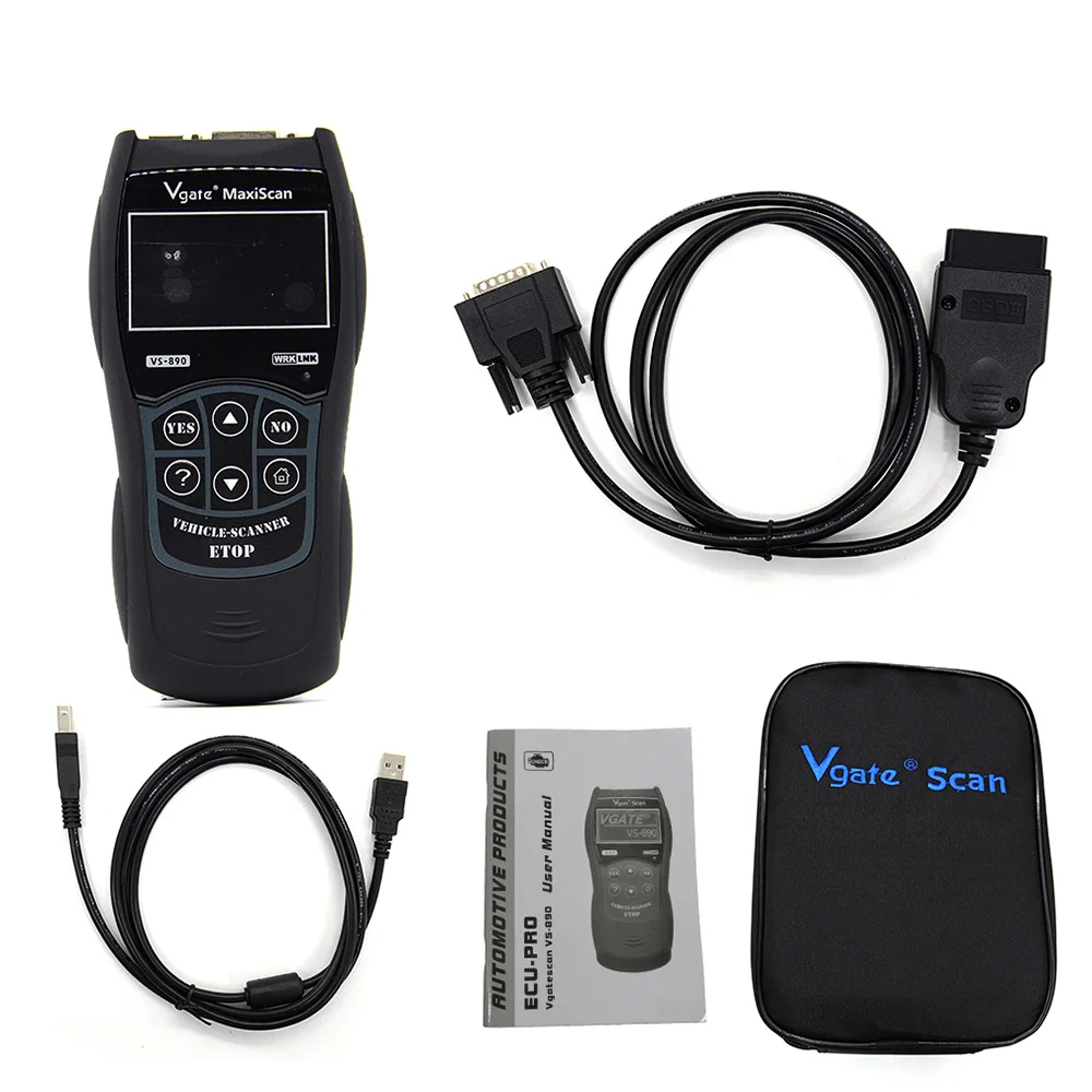 Красный Vgate VS890 OBD2 сканер VS-890 OBDII код ридер Поддержка OBD OBDII CAN протоколы 13 языков лучше ELM327 AD310 - Цвет: Красный