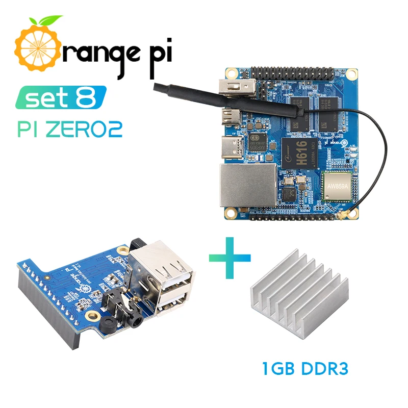 Orange Pi Zero 2 1GB+Expansion Board+Aluminum Heat Sink, Run Android 10,Ubuntu,Debian OS