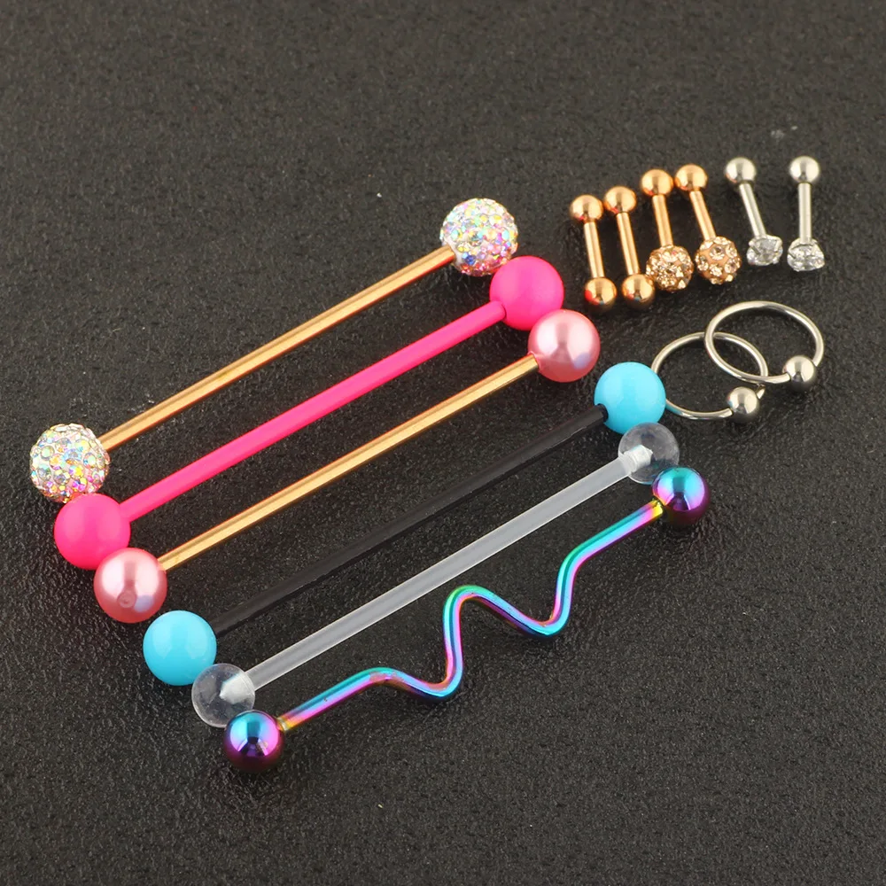 

Nose Ring Lip Cartilage Tragus Ear Septum Helix Rings Ear Piercing Eyebrow Captive Bead Rings Body Jewelry Piercing 13pcs A Set