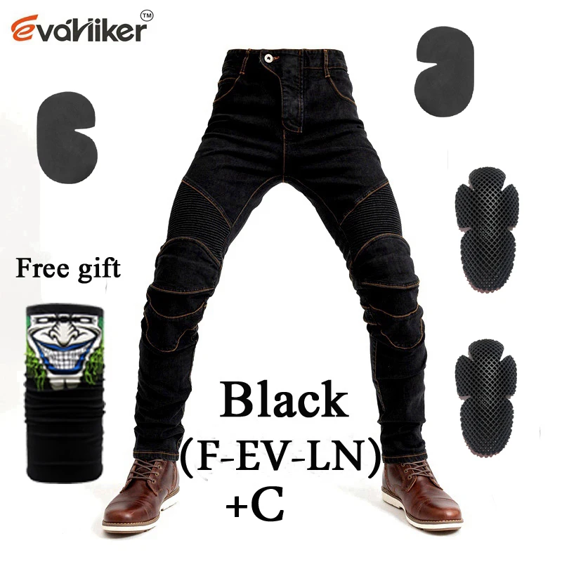 F-EV-LN Black C Мотоциклетные джинсы, мужские джинсы, мотоциклетные защитные штаны, гоночные штаны, мото штаны с защитой, Экипировка для мужчин - Цвет: F-EV-LN Black C