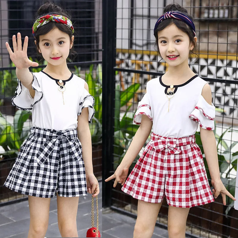 

2021 summer Girls clothes Sets fashion print pattern Embroidery Children Tracksuit Children clothing suit baby 2Pcs 2-13 years