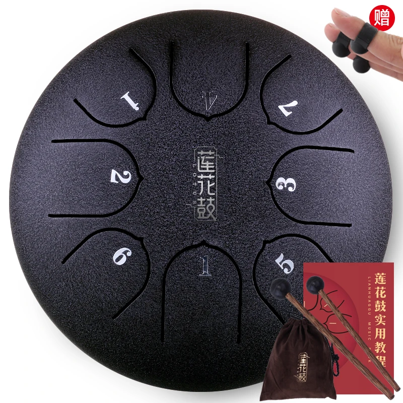 

Tongue Drum 6 Inch Steel Tongue Drum 8 Tune Hand Pan Drum Tank Hang Drum With Drumsticks Carrying Bag Percussion Instruments #ED