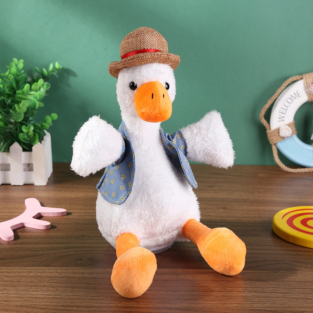

Cute Repetition Duck Sing Recording Toy Electric Talking Animal Shape Toys Kids Educational Supplies Desk Decor