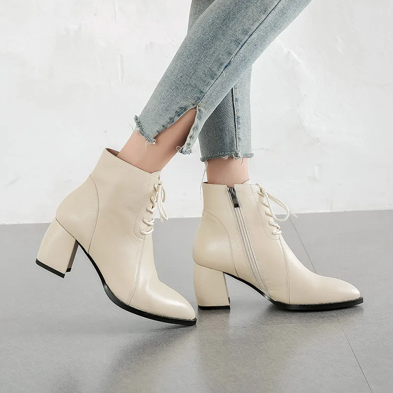 

Asumer 2020 new arrival women ankle boots patent leather high heels dress shoes ladies office shoes autumn winter short boots