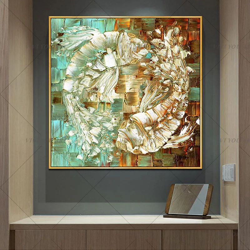 Новейшие подарки 100% ручная роспись животных маслом на холсте Современная