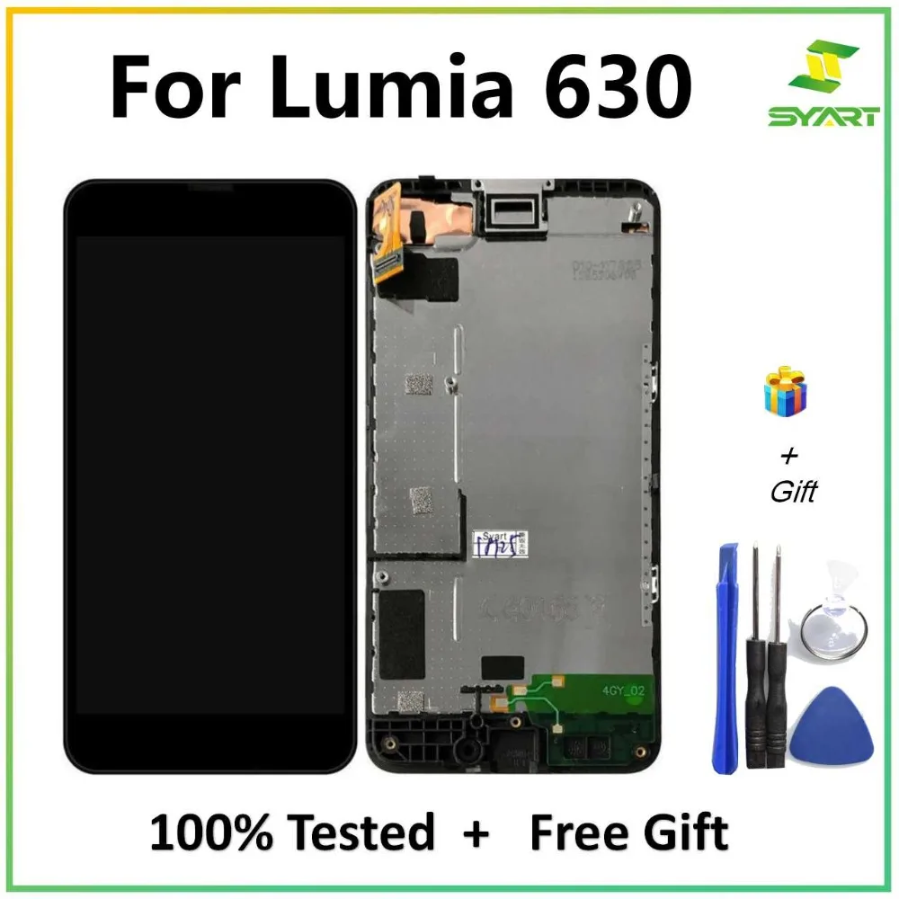 Для Nokia Lumia 630 635 ЖК-дисплей кодирующий преобразователь сенсорного экрана в сборе с рамкой Замена для N630 N635 RM-977 RM-978 4," lcd s