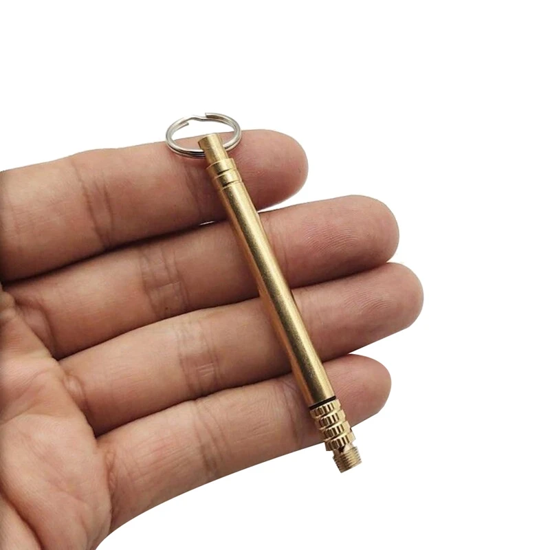 

5 Pcs Portable Brass Superfine Portable Toothpicks Multi-Function Key Pendant Environmentally Friendly Oral Care Tool