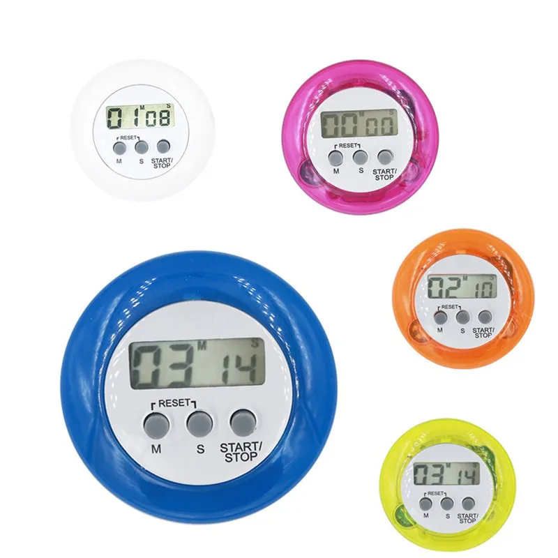 

Kitchen Timer Time Counter High Quality Multi Plastic Round Electronic Timer Watch Kitchen Count Down Timers Alarm 5 Color