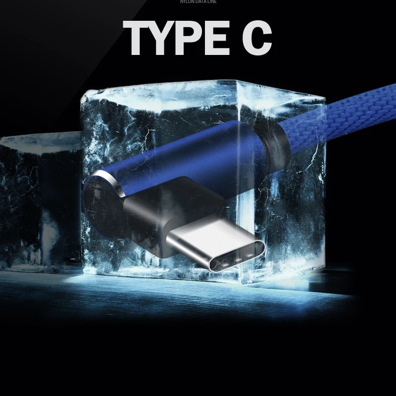 Кабель Simvict L-Shape USB Type C для Huawei Samsung S9 S10 Type-C с быстрой зарядкой Xiaomi Redmi кабель