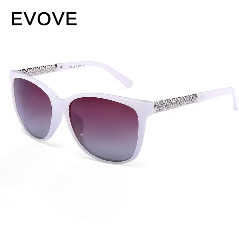 

Evove Polarized Sunglasses Women White Sun Glasses for Woman Polaroid Anti Reflection Brand Square UV400 Shades Brand 2020