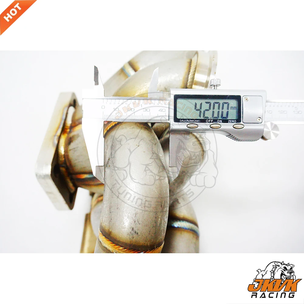 

JKVK RACING 42mm OD 3mm Thick Stainless Steel 304 EA888 EA113 2.0T T3 Exhaust Manifold with 44mm Wastegate A3 S3 A5 Q5 A6 TT TTS