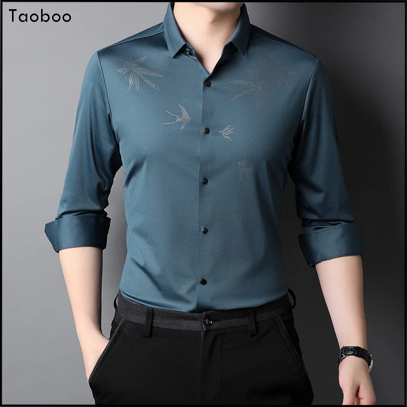 

Taoboo Brand New Casual Long Sleeve Male Social Shirt Spring Fall Business Wearing Casual Fashion Shirts Slim Fit Men's clothing