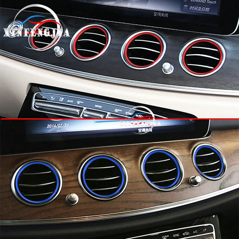 

Для Mercedes-Benz E Class W213 2017-2019 красный синий инструмент передний задний воздуховыпускное кольцо Крышка отделка