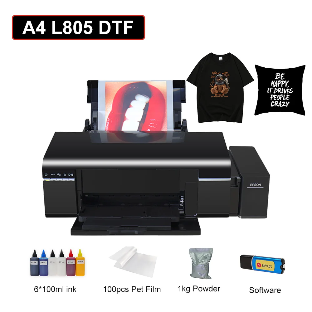 Принтер DTF A4 для печати на футболках принтер Epson L805 Термотрансферная ПЭТ-пленка