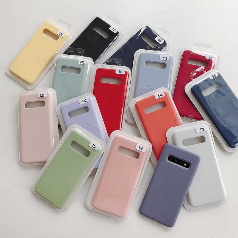 Liquid Silicone Phone Case For Samsung Galaxy S20 PLUS S20Utrla S10 5G S9 S8 Note10 9 8 plus Original Baby-Skin Feeling Cover |