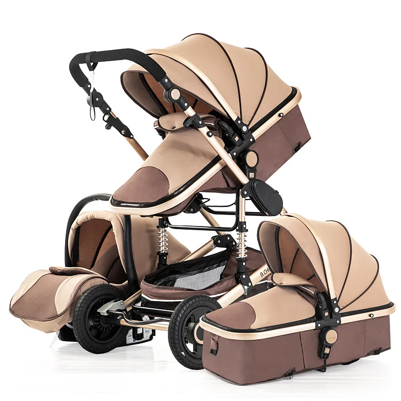 Stroller high landscape multi-function sitting and lying two-way four wheel shock absorption folding new baby stroller