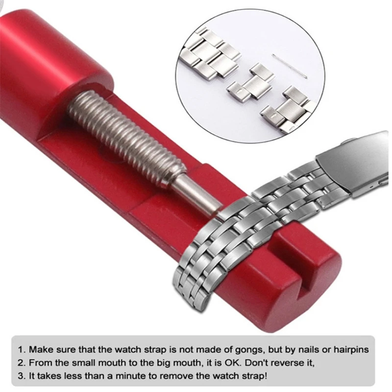 

Watch Link Remover kit Watch Band Tool with 3 Extra Pins for Watch Band Link Pin Removal and Watch Sizing 19QB
