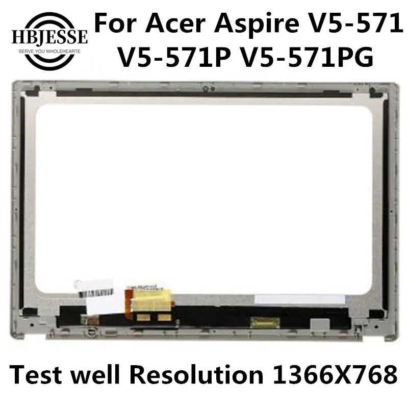 15.6 For Acer V5-571 571P 571PG LCD Touch screen with Frame B156XTN03.1 EDP 30p 1366 laptop Aspire V5 571 Series Assembly