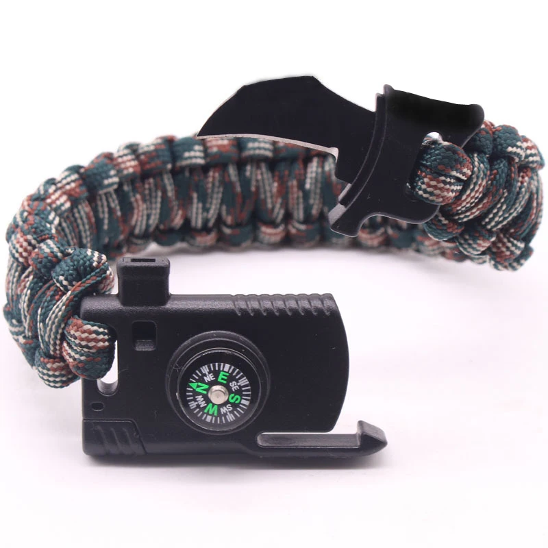 Hand-woven Bracelet Men Multi-function Paracord Outdoor Survival Camping Rescue Emergency Rope Bracelets For Women | Украшения и