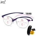 Мультифокальные Прогрессивные очки для чтения женские, с защитой от синего излучения, компьютерные очки, расстояние и близость от + 1,0, 1,5, 2,0, 2,5, 3,0, 3,5, 4,0