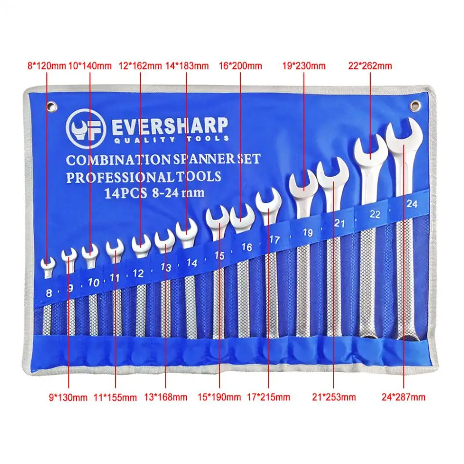 Трещоточный ключ 14 шт./лот 8 мм 24 комбинированный гаечный Набор Профессиональный