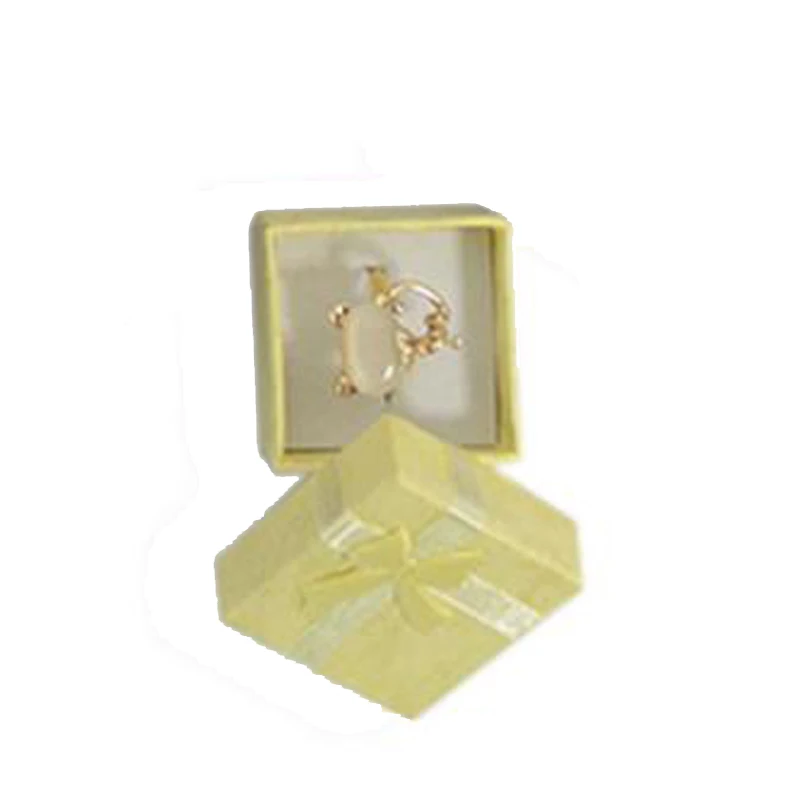 Yellow 4X4CM 3 размера 19 цветов бумажная лента ожерелье серьги кольцо посылка Коробка Цветочный 4*3 см 5*5 см 5*8 см органайзер для хранения ювелирных изделий Подарочная коробка - Цвет: Yellow 4X4CM