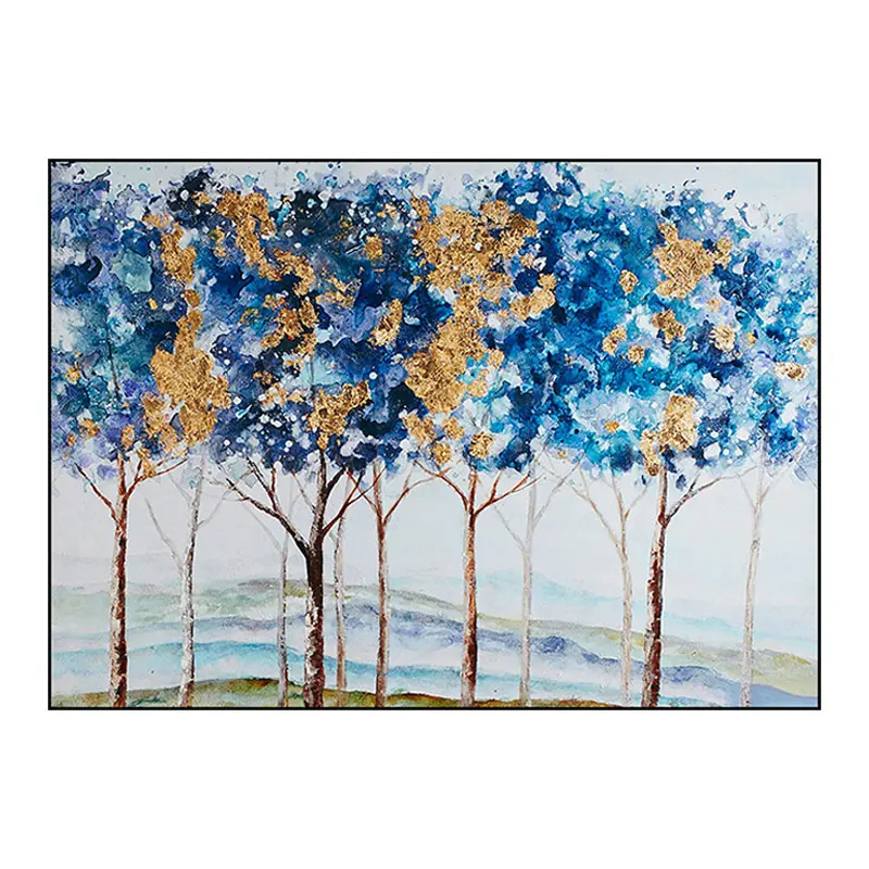 

Hand Painted Abstract Oil Painting Canvas Art Frameless Modern Minimalist Landscape Trees Living Room Decoration