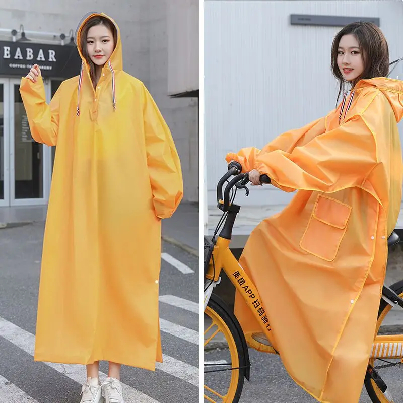 

Fashion Transparent Raincoat with Hood Waterproof Poncho Hiking Camping Raincoats Electric Bicycle Gabardinas Clothes DF50YY