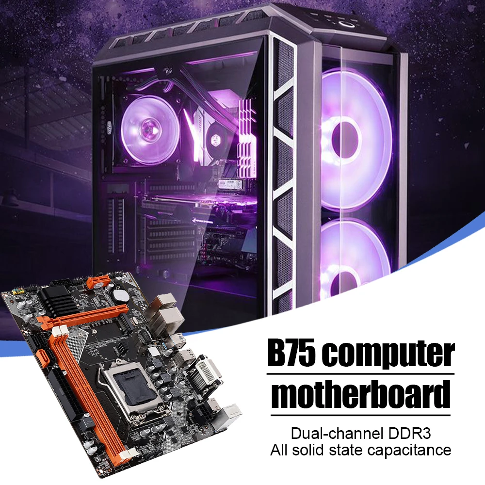 Материнская плата B75 Miner M2 NVNE интерфейс LGA 1155 Pin Desktop G1620 4G 120G двухканальная