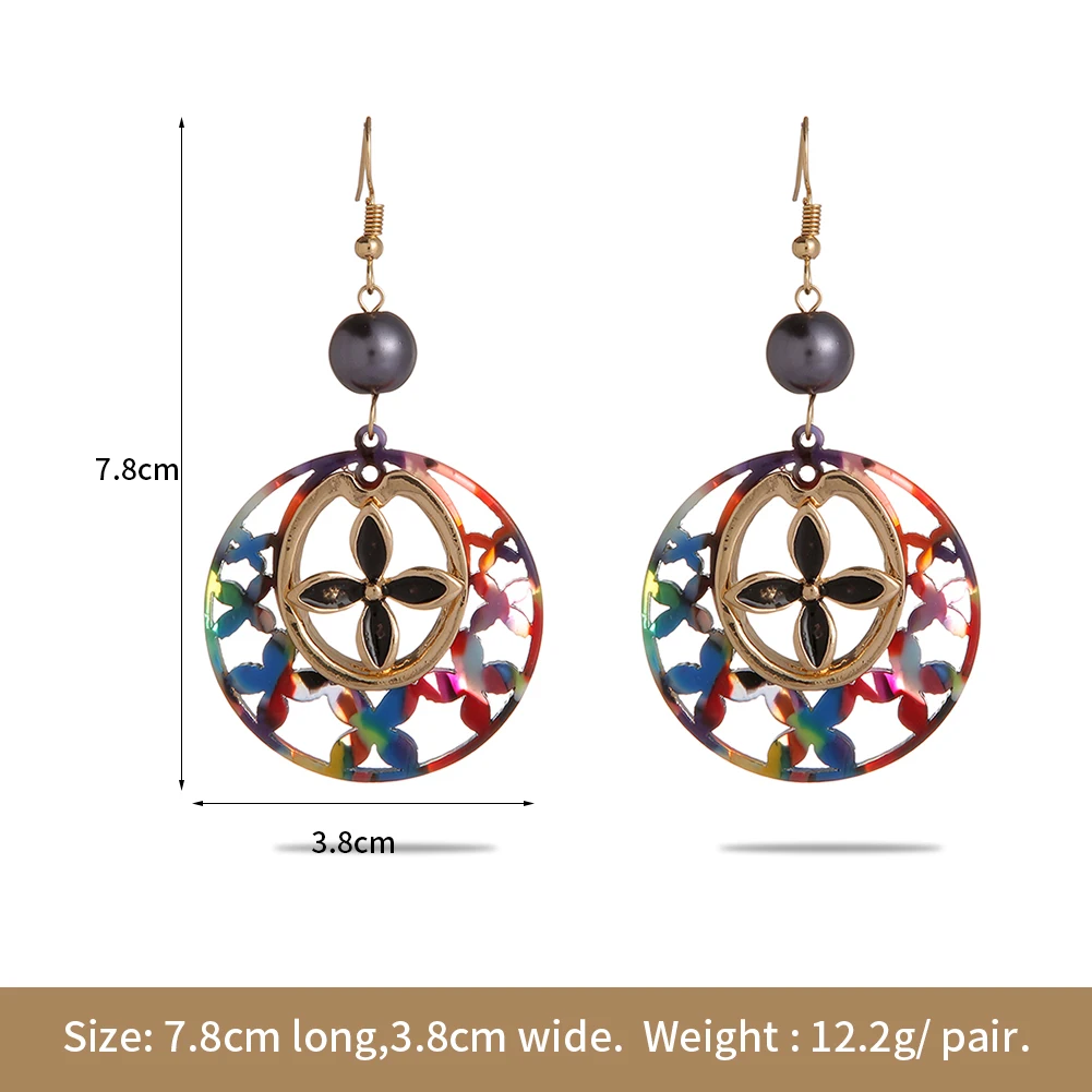 

Cring Coco Trendy Jewelry Hawaiian Big Designer Multicolor Pendant Earring Wholesale Marshallese Dangling Earrings for Women