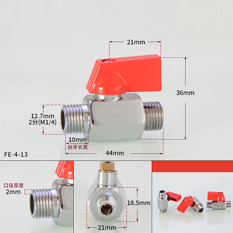Фото 2шт латунный Мини шаровой клапан 1/4 "BSP резьба воздушный компрессор контроль для 2шт латунный Мини шаровой клапан 1/4 "BSP резьба воздушный компрессор контроль для