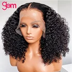 Монгольские афро кудрявые парики 13x4, парик из человеческих волос на сетке спереди для женщин, волосы с драгоценным камнем, Remy 180% T HD, прозрачные парики на сетке спереди