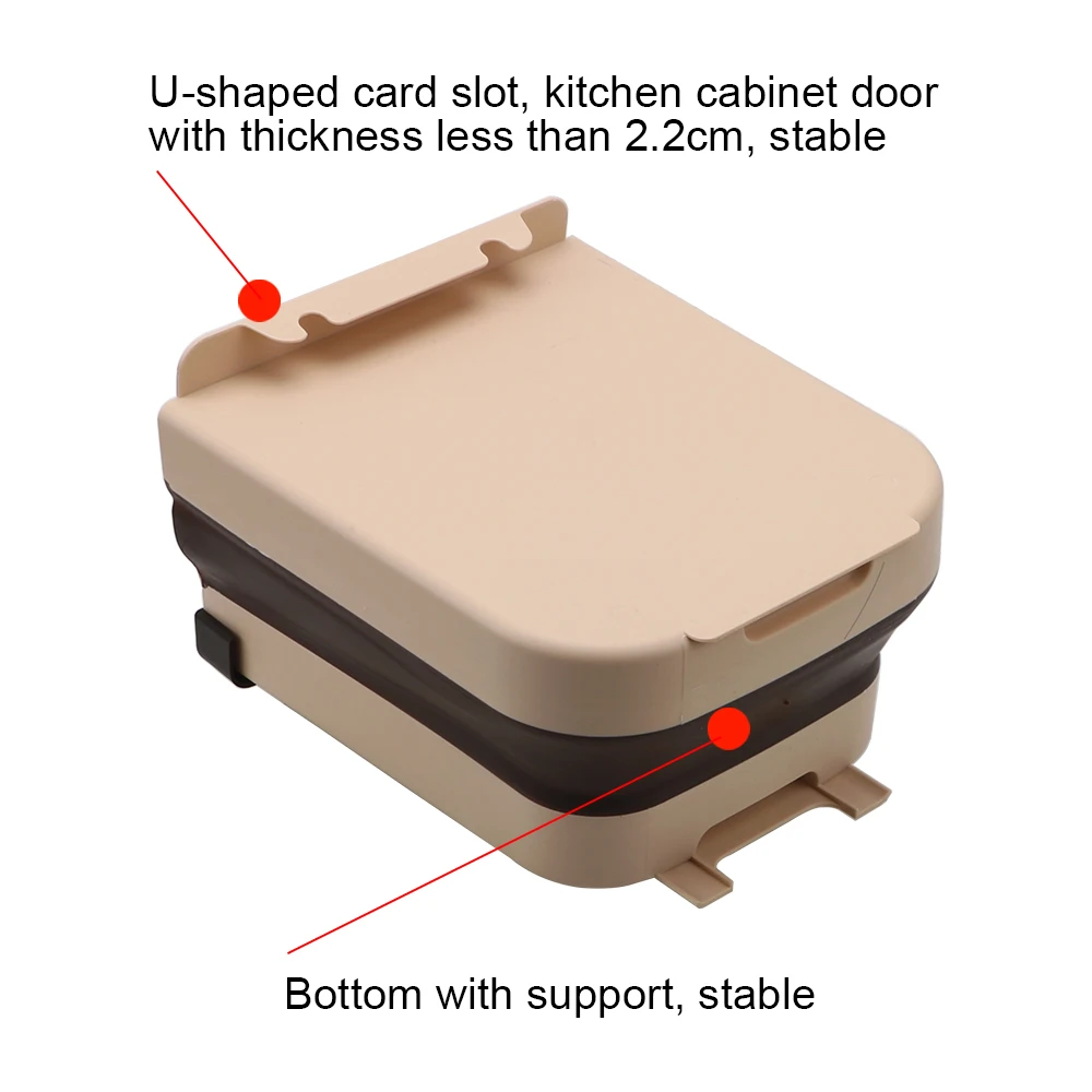 Подвесная корзина для мусора HILIFE дверей кухонного шкафа складное мусорное ведро