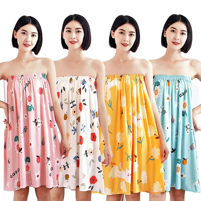 

Sauna Spa Print Bath Towel For Women Wearable Microfiber Bathrobes Bathroom Designer Bohemian Wrap Dress Quick Dry Beach Towels